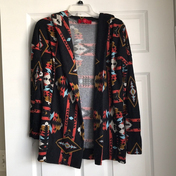 Akira Chicago Aztec print cardigan - Picture 1 of 5
